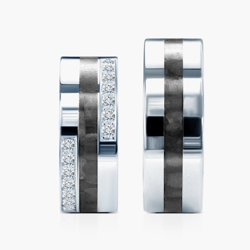 Obrączki ślubne: carbon, tytan, płaskie, 7,5 mm